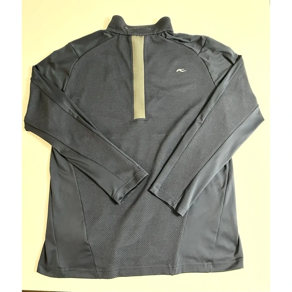 KJUS Men's Performance Quarter Zip Golf Pullover Navy Blue Release‎ Model Large